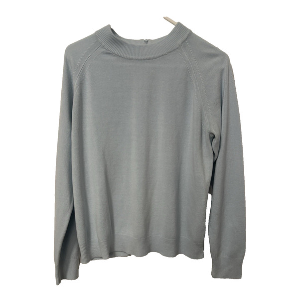 Debbie Morgan Women's XL Light Blue Fitted Pull Over Sweater Preppy Academia - Picture 1 of 9